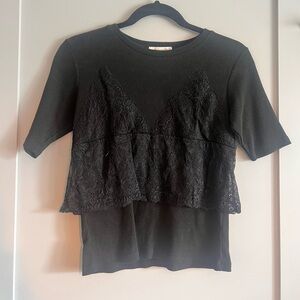 Lace tank trim T-shirt